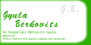 gyula berkovits business card